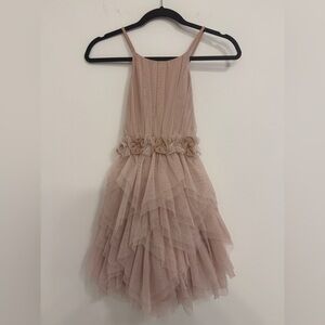 Isobella & Chloe Pink  taupe Layered Dress